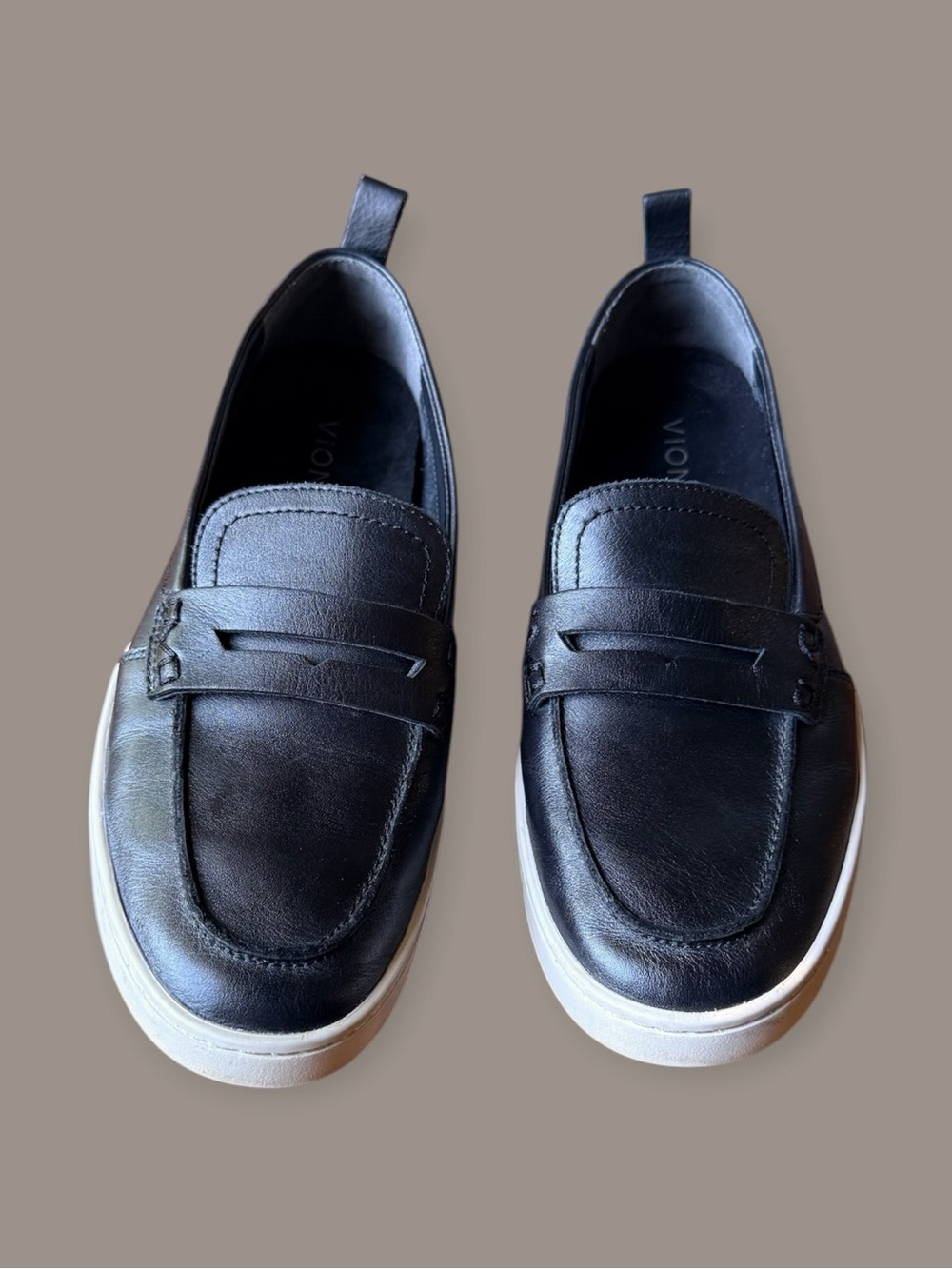Vionic Uptown Slip-On Lug Sole Loafers in Black Leather - Picture 2 of 9